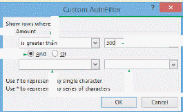   In the figure above, if you only want to set one criterion for this filter, you will ____. A)  leave the lower boxes empty B)  enter  0  into the lower boxes C)  enter  none  into the lower boxes D)  access a pull-down menu of options
