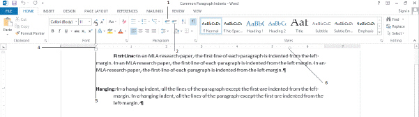   Item 3 in the accompanying figure indicates the ____. A)  document height B)  document width C)  First Line Indent D)  right margin