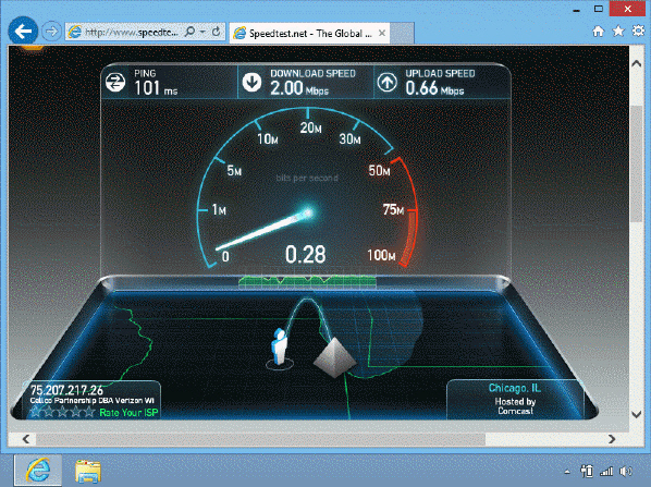   The tool shown in the accompanying figure allows you _____. A)  to check the speed of your computer B)  to check the speed of your Internet connection C)  both a and b D)  neither a nor b