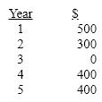 What is the Present Value (PV) of the following series of cash flows using an 8% discount rate?   A) Less than $1200 B) $1201 - $1250 C) $1251 - $1300 D) $1301 - $1350 E) More than $1350