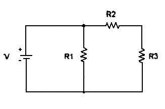 Calculate the following    R1= 3456.000 K ohms  R2= 40000.000 K ohms  R3= 58000.000 K ohms  R_total= K ohms  V = 12.0000 Volts  VR1= Volts  VR2= Volts  VR3= Volts  I1= Amp  I2= Amp  I3= Amp  I_total= Amp