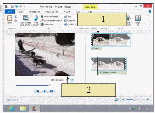   In the figure above, item 2 allows you to ____. A)  open a menu B)  preview your video C)  burn to CD D)  customize the menu