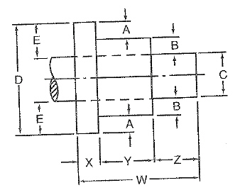 Carry the answer to four decimal places. If D=3.1875 inches and E=0.5625 inch, find C.