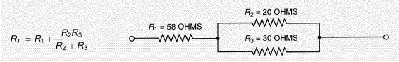 Find the total resistance (  R _ { T }  ) of the circuit shown.   