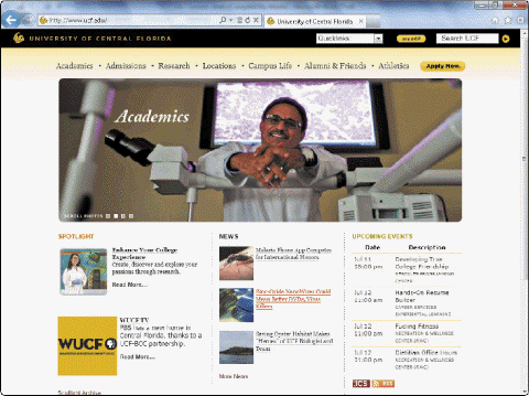   A site with a .com domain is operated by an entertainment business; as shown in the accompanying figure, an .edu domain is controlled by a government institution.