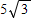 The object shown in the figure is a cube (all edges are equal in length) .   Suppose the length of diagonal CF  in the figure is   feet. What is the length of edge  AC ? ​ A) 5 inches B)     inches C)     inches D)     inches E)     inches