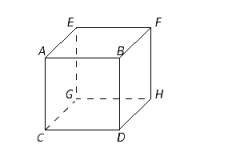 The object shown in the figure is a cube (all edges are equal in length).   Suppose the length of the diagonal AH  in the figure is   feet. What is the length of edge AB ?