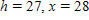 In the figure, the distance from A to D is y , the distance from D to C is x , and the distance from C to B is h .   ​ If   ,   , and   , find h , then x . Round each answer to the nearest whole number. ​ A) ​   B) ​   C) ​   D) ​   E)   