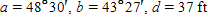 In the figure below, a person standing at point A notices that the angle of elevation to the top of the antenna is    . A second person standing 37.0 feet farther from the antenna than the person at A finds the angle of elevation to the top of the antenna to be    . How far is the person at A from the base of the antenna? Round your answer to the nearest feet.       ​ A) 197 ft B) 194 ft C) 192 ft D) 191 ft E) 195 ft