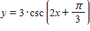 Sketch one complete cycle of the following function by first graphing the appropriate sine or cosine curve and then using the reciprocal relationships.   ​ A) ​   B) ​   C) ​ ​   D) ​ ​   E) ​ ​  