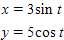 Eliminate the parameter t from the following and then sketch the graph:   ​ A)      B)      C)      D)      E)     