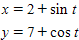 Eliminate the parameter t from the following and then sketch the graph:   ​ A)      B)      C)      D)      E)     