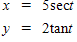 Eliminate the parameter t in the following:  