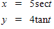 Eliminate the parameter t in the following:  