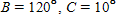 The problem that follows refers to triangle ABC . ​ If    and    inches, find b Apply the rules regarding the use of significant digits. ​ A) 148 inches B) 160 inches C) 150 inches D) 154 inches E) 138 inches