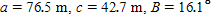 Referring to triangle ABC, find the area of the triangle.   ​ Round to three significant digits. A) 454 m <sup>2</sup> B) 457 m <sup>2</sup> C) 453 m <sup>2</sup> D) 456 m <sup>2</sup> E) 451 m <sup>2</sup>