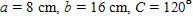 Referring to triangle ABC, find the area of the triangle.   ​  Round to three significant digits. S = __________ cm<sup>2</sup>