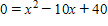 Read the method of solving the system of equations.​ ​   ​ Solving the first equation for y , we have   . Substituting this value of y into the second equation, we have ​   ​ The equation is quadratic. We write it in standard form and apply the quadratic formula.   ​   ​                   ​   ​ Use the method shown above to solve the system of equations.   ​ A) ​   B) ​   C)    D) ​   E) ​  