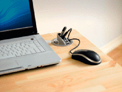   The accompanying figure shows the mouse connected to the computer via a(n) ____________________.