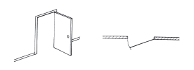   The accompanying figure shows a(n)  ____ door. A)  swing B)  sliding C)  accordion D)  bi-fold