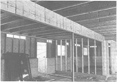   In the accompanying figure, the ____ supports the floor framing. A)  pocket B)  girder C)  anchor bolt D)  mold