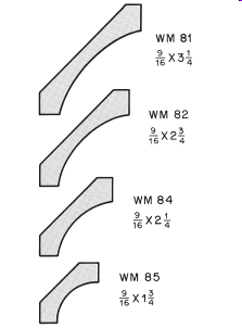   What shape of wood molding is shown in the accompanying figure? A)  Crown B)  Cove C)  Bed D)  Batten