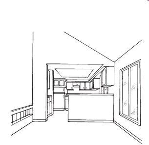   The accompanying figure shows the Hidden Valley ____ as seen from the entry. A)  dining room B)  garage C)  kitchen D)  living room