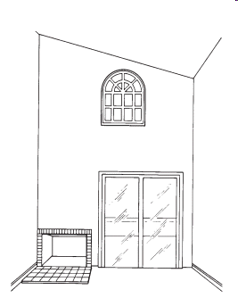   The accompanying figure shows the end wall of the ____. A)  kitchen B)  dining room C)  master bedroom D)  living room