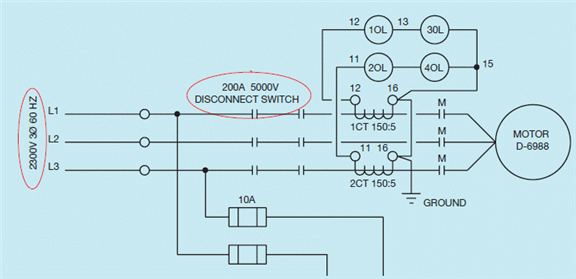 Figure 21-2 The accompanying figure indicates that there is a 200 amp, disconnect switch rated at 5,000 volts that can be used to disconnect the ____________________ from the power line.
