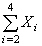 Given the data X <sub>1</sub> = 1, X <sub>2</sub> = 4, X <sub>3</sub> = 5, X <sub>4</sub> = 8, X <sub>5</sub> = 10, evaluate   . A)  17 B)  27 C)  28 D)  23