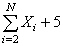Given the data X <sub>1</sub> = 1, X <sub>2 </sub>= 4, X <sub>3</sub> = 5, X <sub>4 </sub>= 8, X <sub>5</sub> = 10, evaluate   . A)  53 B)  47 C)  48 D)  32