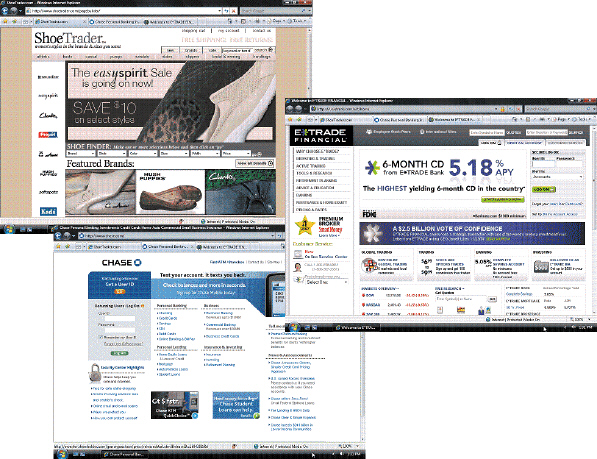 <strong> The accompanying figure illustrates three examples of Web sites that participate in ____ e-commerce.</strong> A) B2B B) B2C C) C2B D) B2D