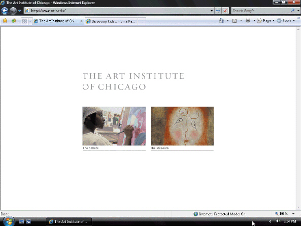 <strong> The Art Institute of Chicago home page, as shown in the accompanying figure, illustrates a(n) ____ arrangement of elements.</strong> A) asymmetric B) aligned C) symmetric D) static