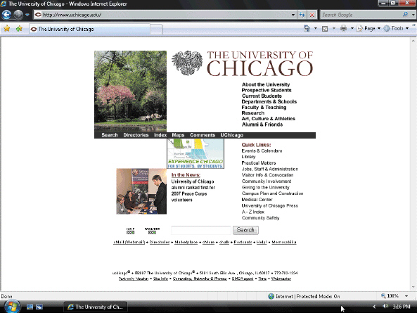   Element size and typeface are used on The University of Chicago home page, shown in the accompanying figure, to create ____. A)  proximity B)  balance C)  contrast D)  none of the above