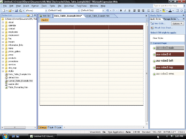   A data table is used to organize text or numbers in a word-processing document, a spreadsheet, or a Web page, as shown in the accompanying figure.
