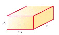  Express in simplified form the total surface area of the rectangular solid given below, where a = 8 and b = 5.   A)   8 x ^ { 2 } + 45 x  B)   17 x ^ { 2 } + 93 x  C)   16 x ^ { 2 } + 90 x  D)   17 x ^ { 2 } + 90 x  E)   16 x ^ { 2 } + 93 x