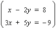Solve the system of equations.