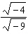 Write in terms of i , perform the indicated operations, and simplify. Please enter your answer as a fraction.