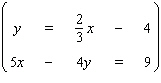 Solve the system by using substitution. If the equations of the system are dependent, or if a system is inconsistent, so indicate. In those cases enter dependent or inconsistent . Otherwise, enter your answer as an ordered pair ( x , y ).