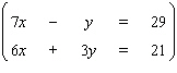 Solve the system by using the elimination-by-addition method. If the equations of the system are dependent, or if a system is inconsistent, so indicate. In those cases enter dependent or inconsistent . Otherwise, enter your answer as an ordered pair ( x , y ).