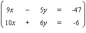 Solve the system by using the elimination-by-addition method. If the equations of the system are dependent, or if a system is inconsistent, so indicate. In those cases enter dependent or inconsistent . Otherwise, enter your answer as an ordered pair ( x , y ).